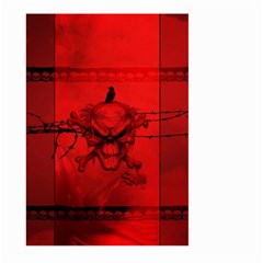 Awesome Creepy Skull With Crowm In Red Colors Large Garden Flag (Two Sides)