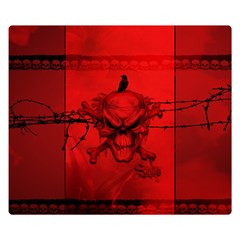 Awesome Creepy Skull With Crowm In Red Colors Double Sided Flano Blanket (small)  by FantasyWorld7