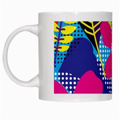 Pattern Leaf Polka Rainbow White Mugs by HermanTelo