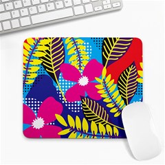 Pattern Leaf Polka Rainbow Large Mousepads by HermanTelo