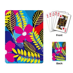 Pattern Leaf Polka Rainbow Playing Cards Single Design by HermanTelo