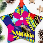 Pattern Leaf Polka Rainbow Star Ornament (Two Sides) Front