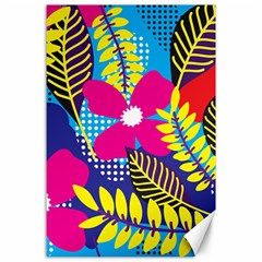 Pattern Leaf Polka Rainbow Canvas 24  X 36 