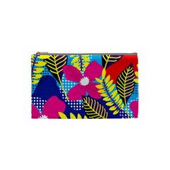 Pattern Leaf Polka Rainbow Cosmetic Bag (small) by HermanTelo