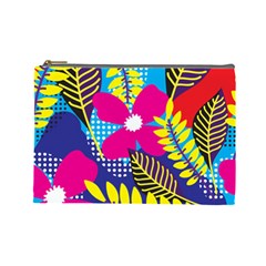 Pattern Leaf Polka Rainbow Cosmetic Bag (large) by HermanTelo