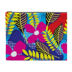 Pattern Leaf Polka Rainbow Cosmetic Bag (xl) by HermanTelo