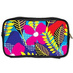 Pattern Leaf Polka Rainbow Toiletries Bag (two Sides) by HermanTelo