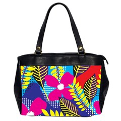 Pattern Leaf Polka Rainbow Oversize Office Handbag (2 Sides) by HermanTelo