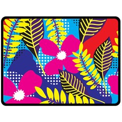 Pattern Leaf Polka Rainbow Fleece Blanket (large) 