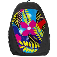 Pattern Leaf Polka Rainbow Backpack Bag by HermanTelo