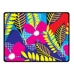 Pattern Leaf Polka Rainbow Double Sided Fleece Blanket (small) 