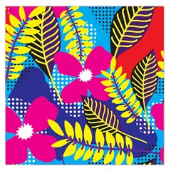 Pattern Leaf Polka Rainbow Large Satin Scarf (square)