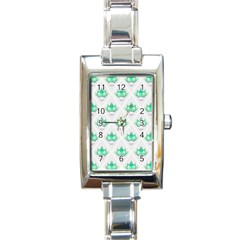 Plant Pattern Green Leaf Flora Rectangle Italian Charm Watch by HermanTelo