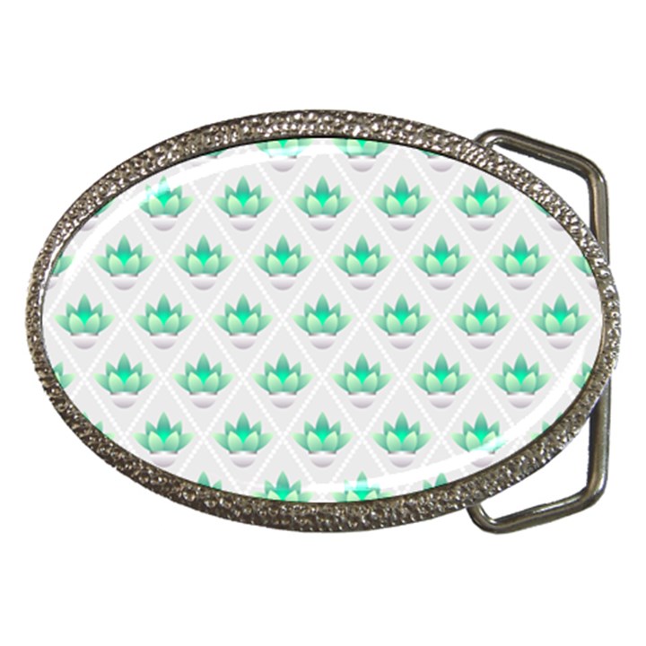 Plant Pattern Green Leaf Flora Belt Buckles