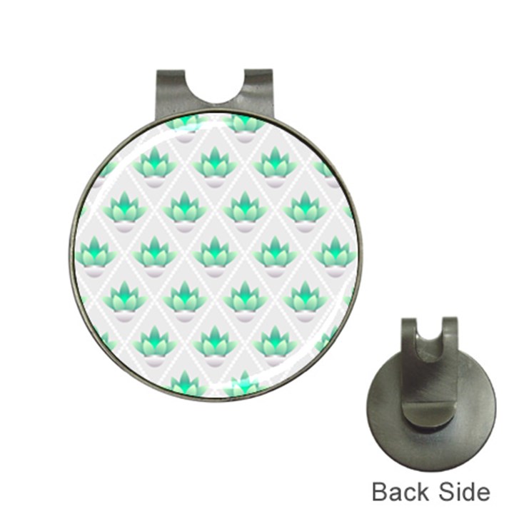 Plant Pattern Green Leaf Flora Hat Clips with Golf Markers