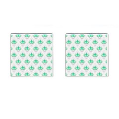 Plant Pattern Green Leaf Flora Cufflinks (square) by HermanTelo