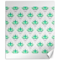 Plant Pattern Green Leaf Flora Canvas 8  X 10 