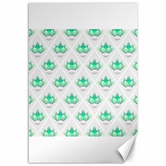 Plant Pattern Green Leaf Flora Canvas 12  X 18  by HermanTelo