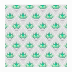 Plant Pattern Green Leaf Flora Medium Glasses Cloth