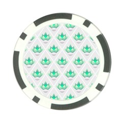 Plant Pattern Green Leaf Flora Poker Chip Card Guard