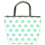 Plant Pattern Green Leaf Flora Bucket Bag Front