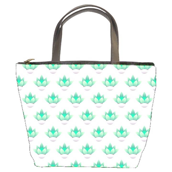 Plant Pattern Green Leaf Flora Bucket Bag