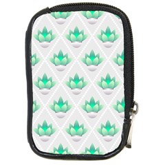 Plant Pattern Green Leaf Flora Compact Camera Leather Case