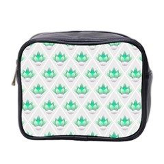 Plant Pattern Green Leaf Flora Mini Toiletries Bag (two Sides) by HermanTelo