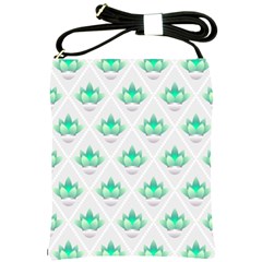 Plant Pattern Green Leaf Flora Shoulder Sling Bag