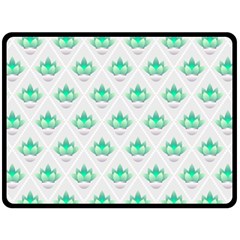 Plant Pattern Green Leaf Flora Fleece Blanket (large) 