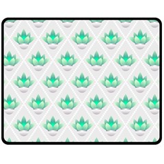 Plant Pattern Green Leaf Flora Fleece Blanket (medium) 