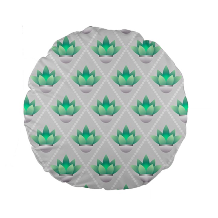 Plant Pattern Green Leaf Flora Standard 15  Premium Round Cushions