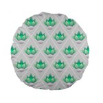 Plant Pattern Green Leaf Flora Standard 15  Premium Round Cushions Back