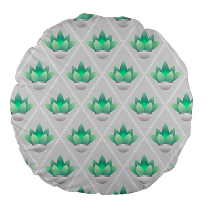 Plant Pattern Green Leaf Flora Large 18  Premium Round Cushions