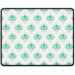 Plant Pattern Green Leaf Flora Double Sided Fleece Blanket (medium) 