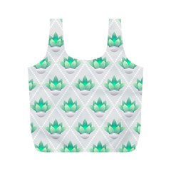 Plant Pattern Green Leaf Flora Full Print Recycle Bag (m)