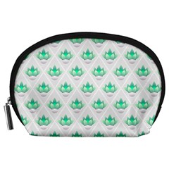 Plant Pattern Green Leaf Flora Accessory Pouch (large) by HermanTelo