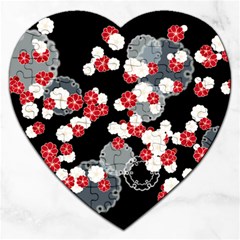 Plum Snow Ring Jigsaw Puzzle (heart) by HermanTelo