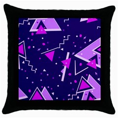 Purple Blue Geometric Pattern Throw Pillow Case (black) by HermanTelo