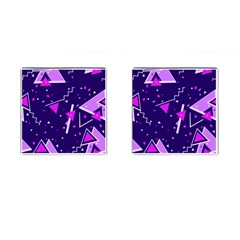 Purple Blue Geometric Pattern Cufflinks (square)