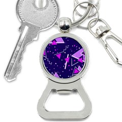 Purple Blue Geometric Pattern Bottle Opener Key Chain