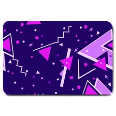 Purple Blue Geometric Pattern Large Doormat  by HermanTelo