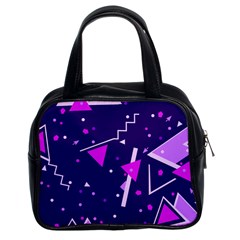 Purple Blue Geometric Pattern Classic Handbag (two Sides)