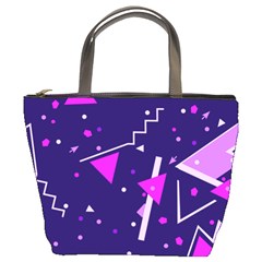 Purple Blue Geometric Pattern Bucket Bag