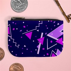 Purple Blue Geometric Pattern Mini Coin Purse