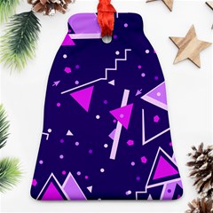 Purple Blue Geometric Pattern Bell Ornament (two Sides)