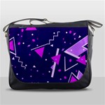 Purple Blue Geometric Pattern Messenger Bag Front