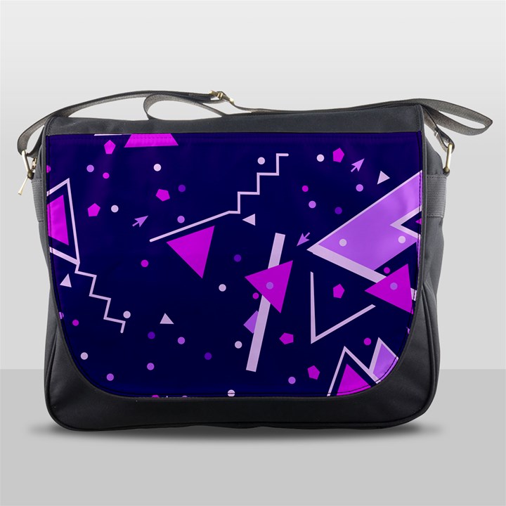 Purple Blue Geometric Pattern Messenger Bag