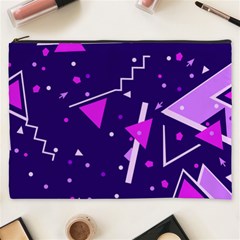 Purple Blue Geometric Pattern Cosmetic Bag (xxxl) by HermanTelo