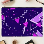 Purple Blue Geometric Pattern Cosmetic Bag (XXXL) Front